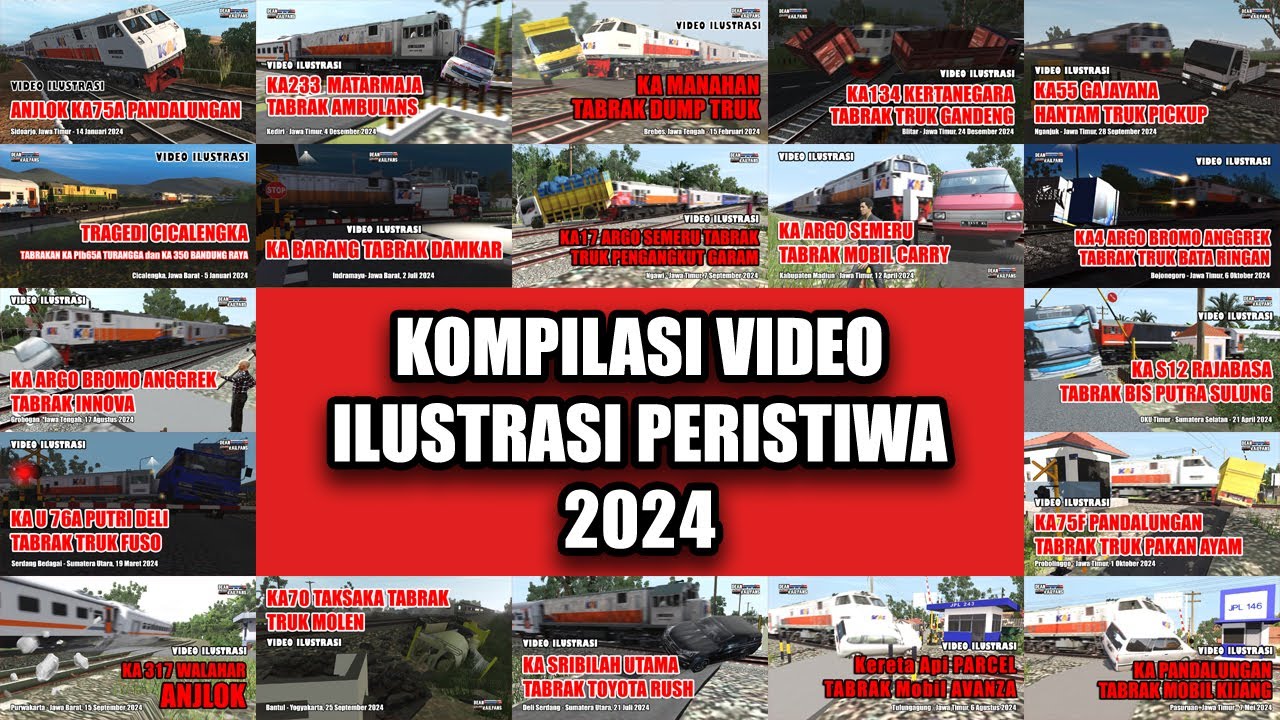 Kompilasi Video Ilustrasi Peristiwa Kecelakaan Kereta Api Tahun 2024 | Train Simulator