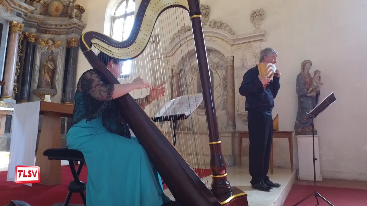 Luçon flûte de pan et harpe à Ste Ursule YouTube