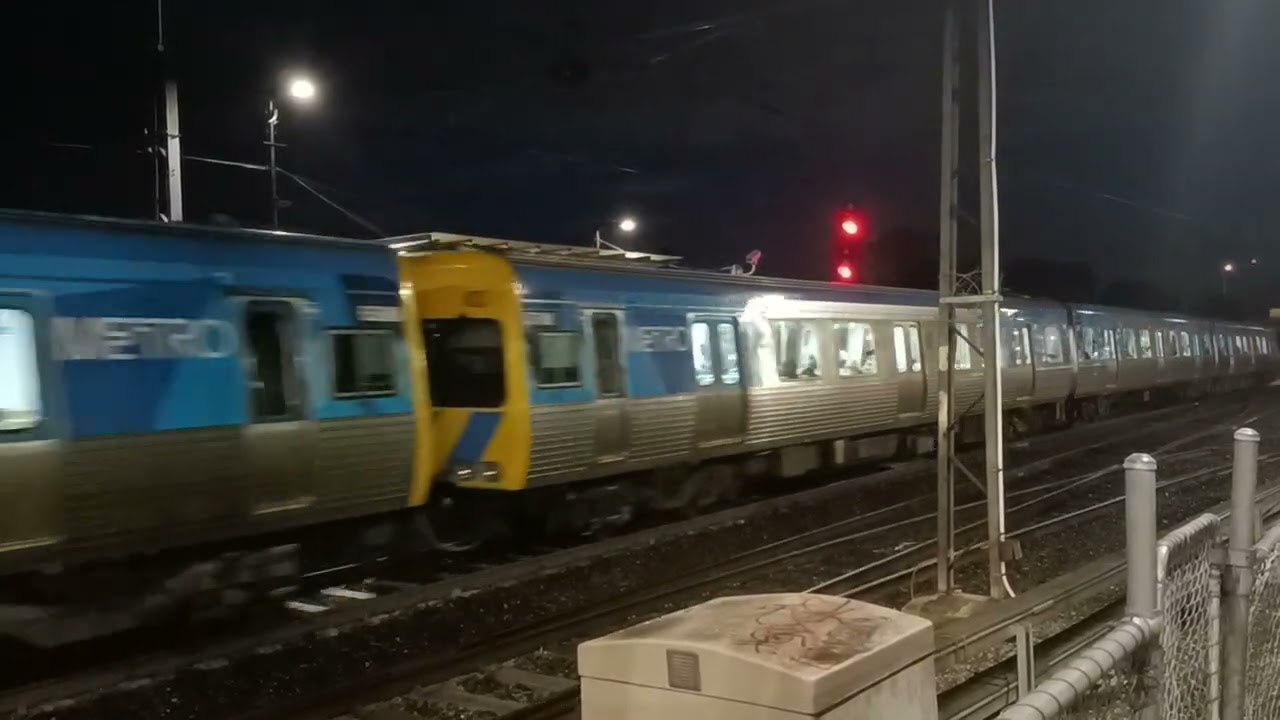Metro Trains Melbourne: Comeng-Alstom train departing Broadmeadows on a city-bound service