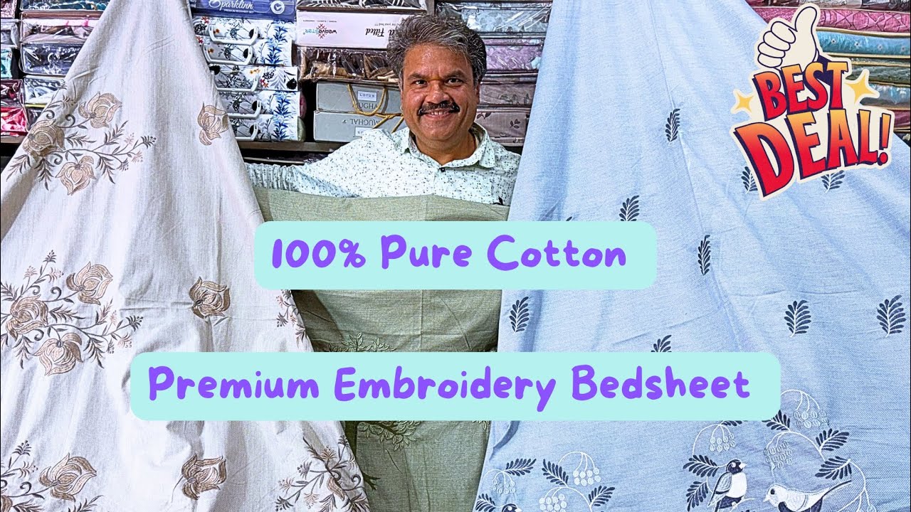 Embroidery Bedsheets 🛏️|  💯% Premium Cotton |  New Panipat Handloom 
