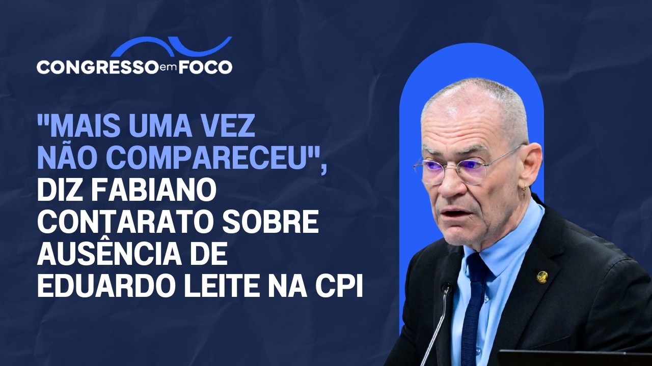 "Mais uma vez não compareceu", diz Fabiano Contarato sobre ausência de Eduardo Leite na CPI