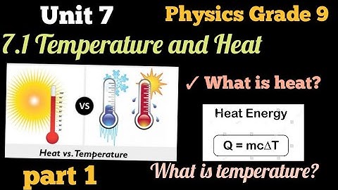 Physics Grade 9 Unit 7 Temperature and heat.  ✓ what is heat?    ✓ What is temperature