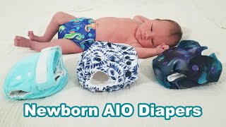 NEWBORN AIO CLOTH DIAPERS FIT: Blueberry vs Thirsties Natural vs Smart Bottoms