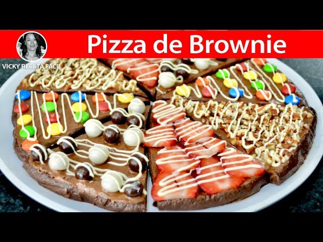 ❤️PIZZA DE BROWNIE SIN HORNO | #VickyRecetaFacil | VICKY RECETA FACIL