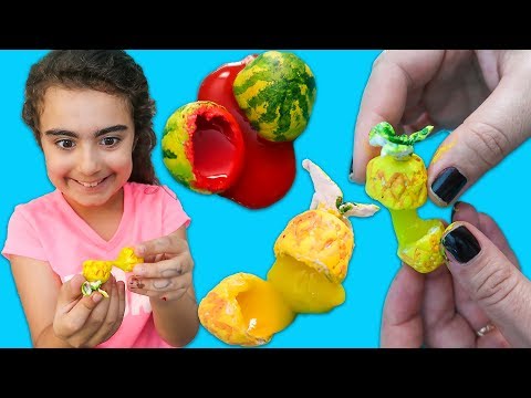 Mira 'ya Mini Karpuz Slime Yaptım | Miniature Liquid Watermelon with SLIME