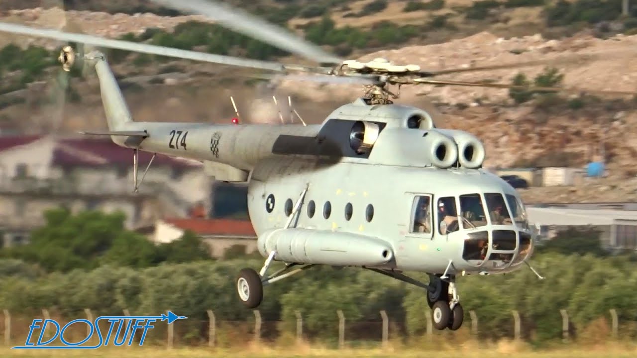Croatian Air Force Mil Mi-8T - Training at Split Airport SPU/LDSP - YouTube