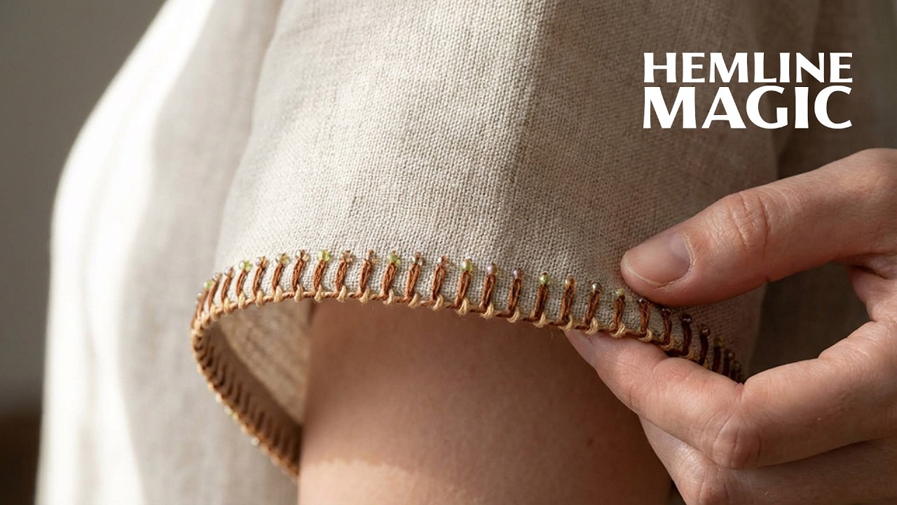 Преобразите свой наряд! Простая отделка подола и рукавов бисером своими руками.