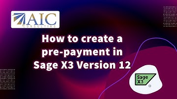 How to create a Purchase Order Prepayment in Sage X3 Version 12