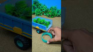 DIY Mini Tractor Making Cement pillar construction machine science project #shorts #youtubeshorts