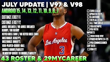 NBA2K26 V97 & V98 JULY UPDATE nba2k20 mod 43 roster by Rj2k