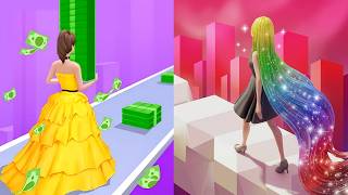 Long Hair Run 3D 🆚 Money Run 3D - All Levels Speed Run Gameplay Walkthrough ( Android / IOS) Games  screenshot 5