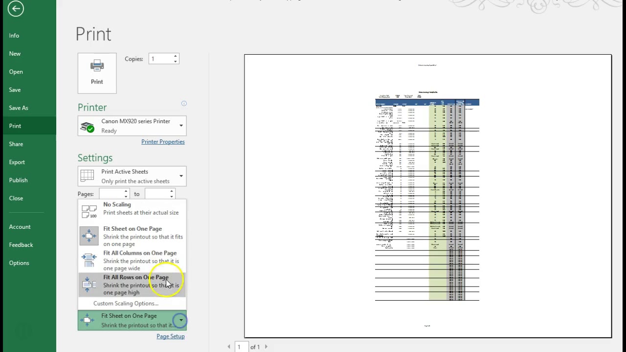 how-to-print-excel-spreadsheets-in-1-page-printing-excel-youtube