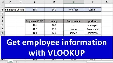 Get employee information with VLOOKUP | vlookup | payroll | excel tricks