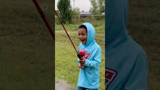5 year-old boy catches 10lb catfish 🤯🎣 ￼