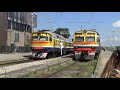 Дизель-поезда ДР1А и электропоезд ЭР2 на ст. Рига-Пасс / DR1A DMU&#39;s and ER2T EMU at Riga main
