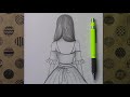 Güzel Elbiseli Bir Kız Çizimi - Drawing a Girl in a Beautiful Dress