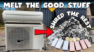 Shredding The Aircon - Big Teardown Street Scrapping - ASMR Metal Melting - BigStackD Copper