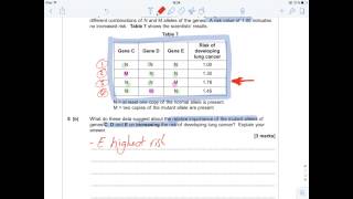 past paper practise biol2 june 2014 q8 dna cancer data handling