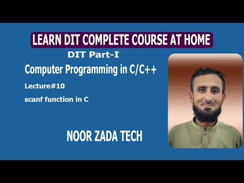 Input functions in c language | scanf function in c | DIT Part 1| Lecture#10