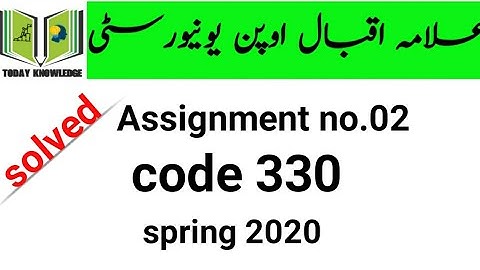 aiou solved assignment spring 2020 | code 330 Assignment no.02