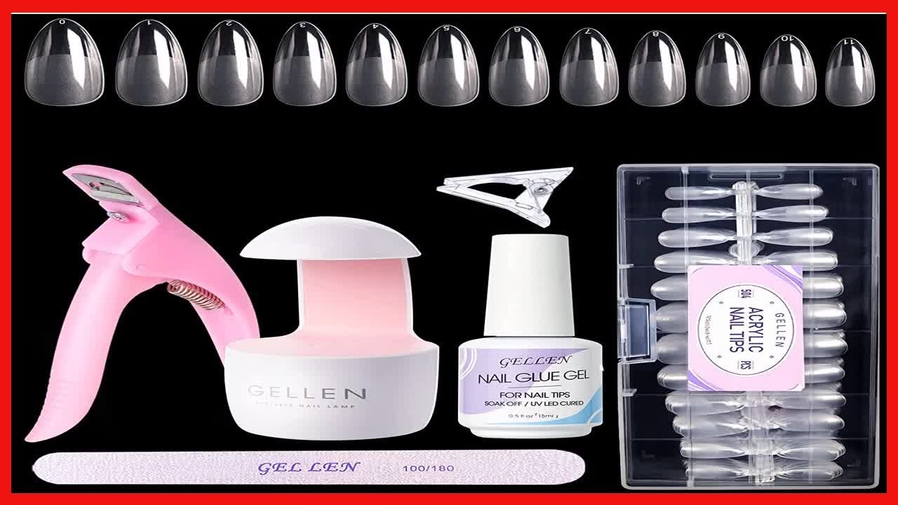 Great product - Gellen Nail Tips And Glue Gel Kit, 504Pcs Almond Clear ...