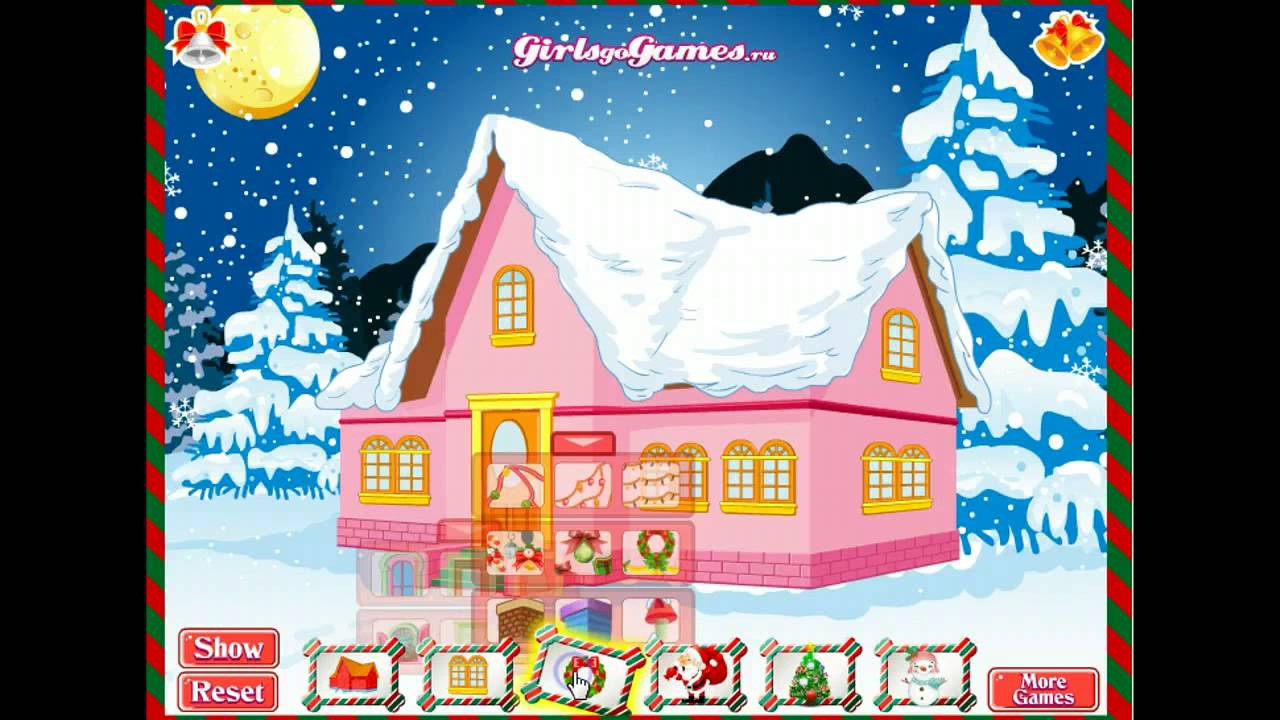 Игра Украшение домика на Новый Год - YouTube