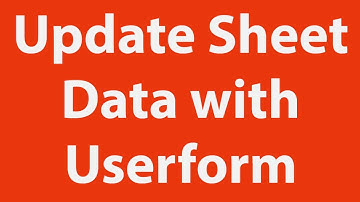 How to update excel worksheet data with userform