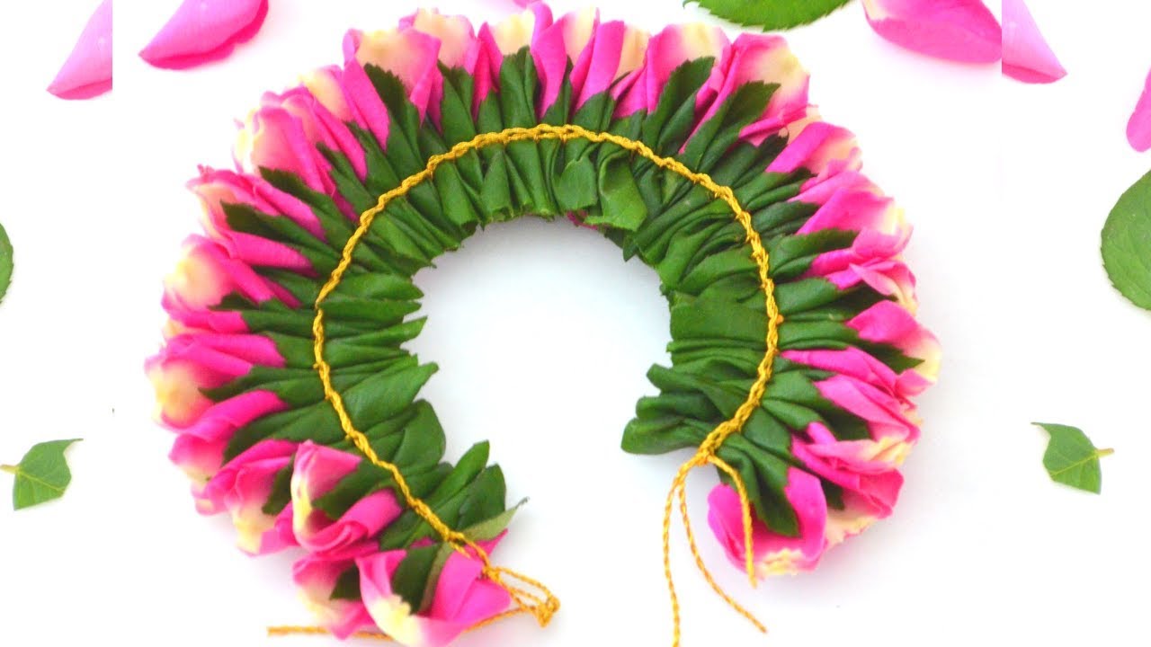 How to make rose veni Easyah poo veni kattuvadhu eppadi Flower Veni