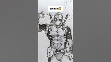 Deadpool Drawing 5sec, 30 min and 6hours #shorts #drawing #howtodraw #drawingtutorial #handdrawing
