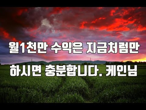 월1천만 수익은 지금처럼만 하시면 충분합니다.