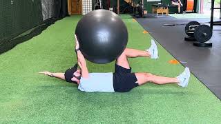 Stability Ball Bent-Knee Squeeze Deadbug