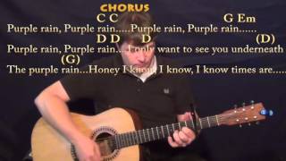 Purple Rain (Prince) Guitar Cover Lesson with Chords/Lyrics - Capo 3rd - G Em C D chords