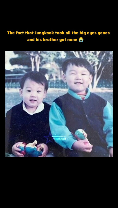 The fact that jungkook took all the big eyes genes and his brother got none #bts #jungkook #shorts