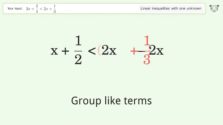 Solving Linear Inequalities: 3x+2/4 is Smaller Than 2x+1/3