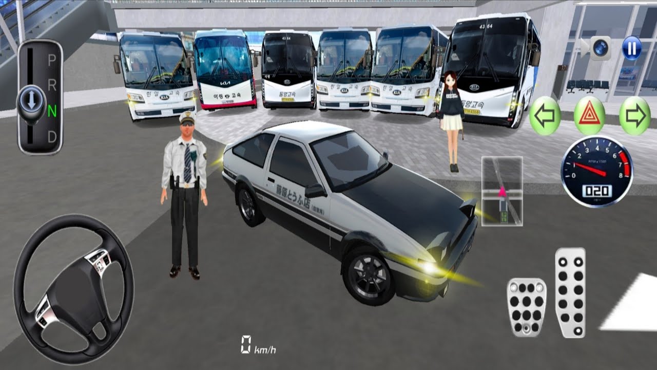 3D Driving Class # 82 All New Bus & Toyota AE86 Car Driving City -Android Funny Gameplay 