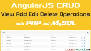 AngularJS CRUD Operations with PHP and MySQL