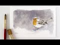 Winter Watercolor Robin Bird Painting | Loose watercolor painting + a New Year’s Favor