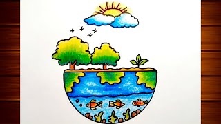 World Environment Day Poster Drawing ||Save Tree Save Environment Drawing ||Environment Day Drawing