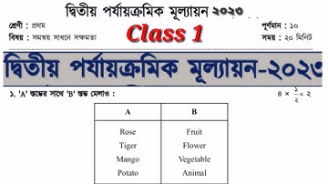 Class 1 All Subjects Second summative Evaluation 2023 Q&A/Class 1 2nd Unit 2023/  দ্বিতীয় মূল্যায়ন