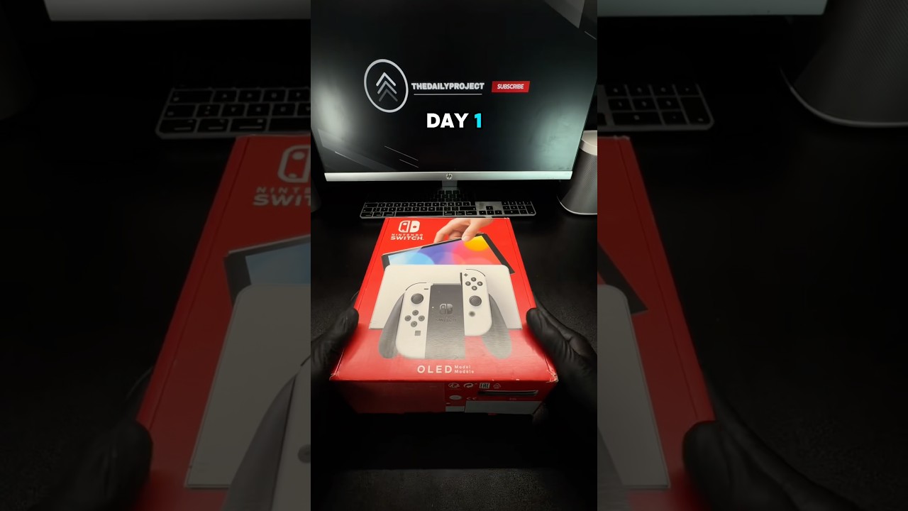 Day 1 of covering this white Nintendo Switch with dots until it’s black.