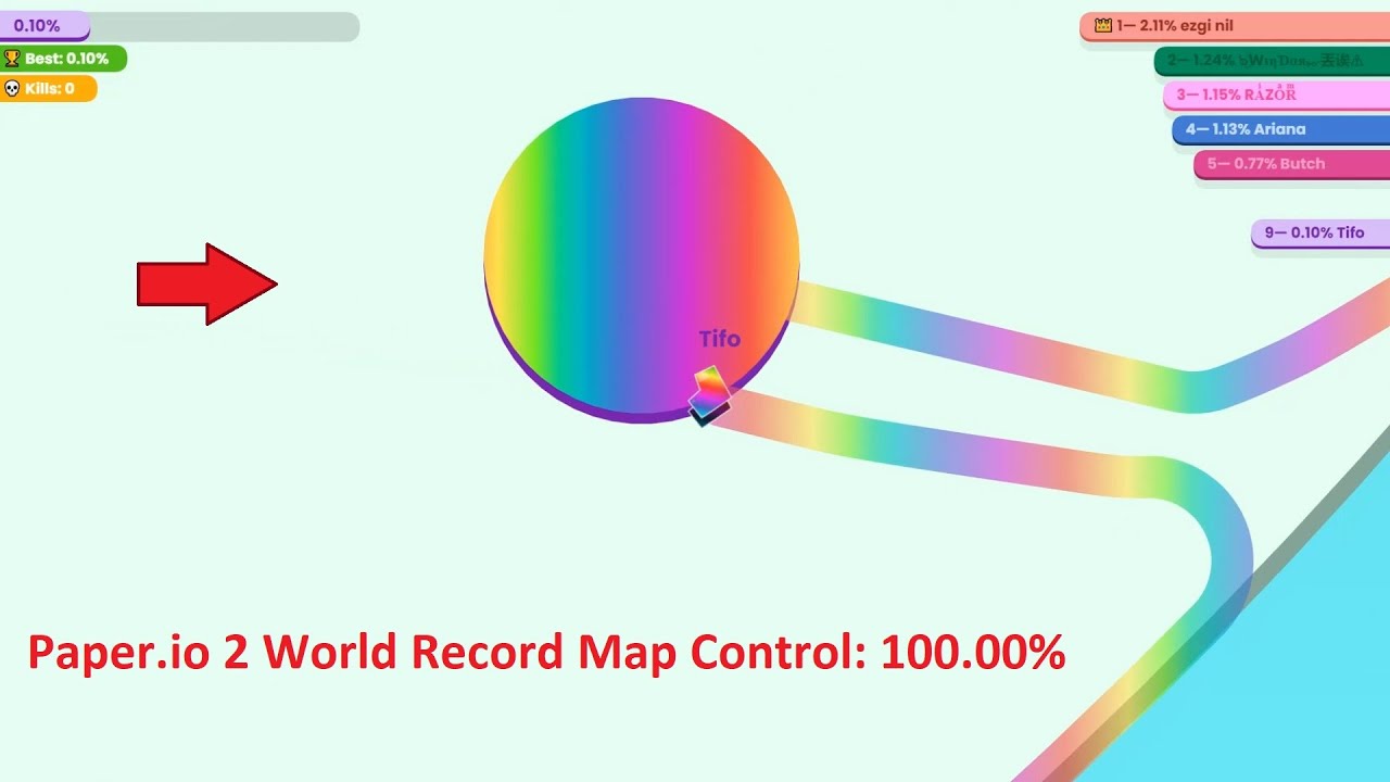 Paper.io 2 Map Control: 100.00% [iscribble.io] 