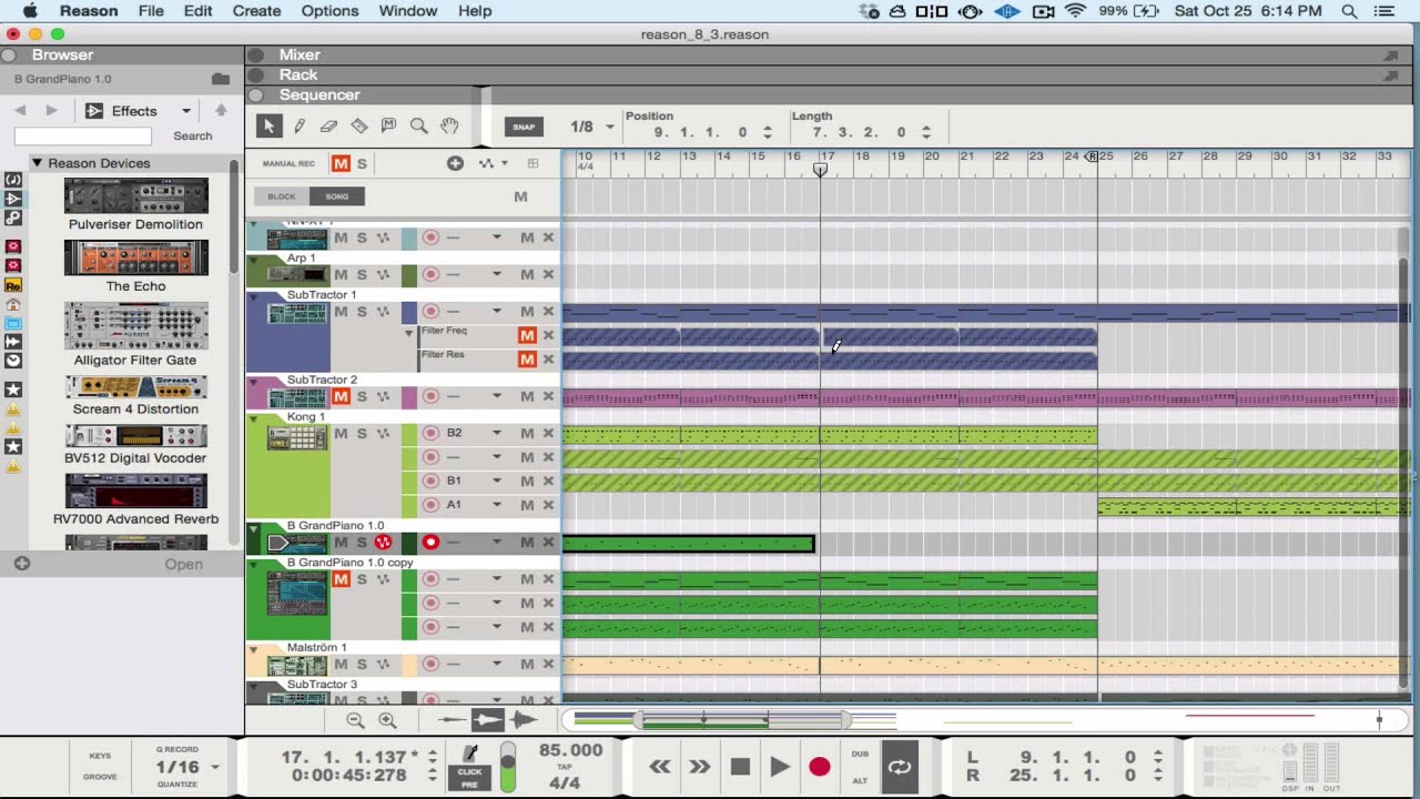 Propellerhead Reason 8 Making A Beat Ep. 2 Pt. 3 + Arranging Tips