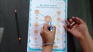 Nursery Worksheet || Learn Body Parts || Match the body parts given