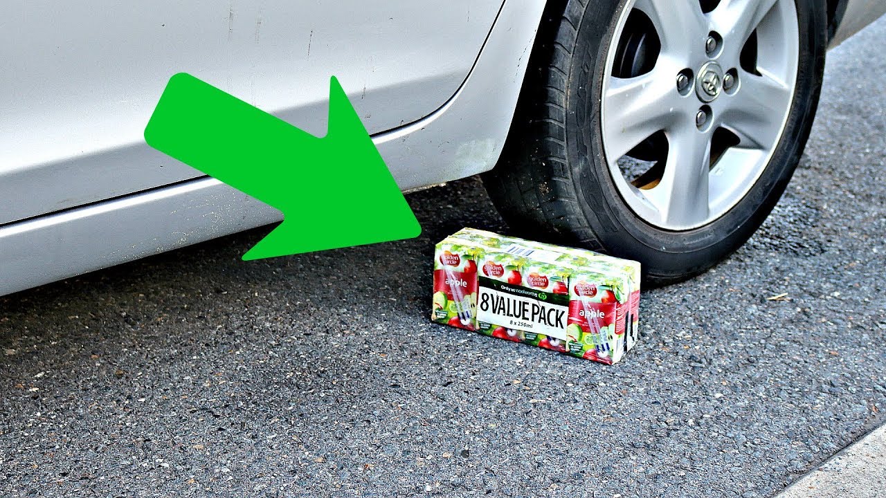 Car vs Apple Juice Tetra Packs