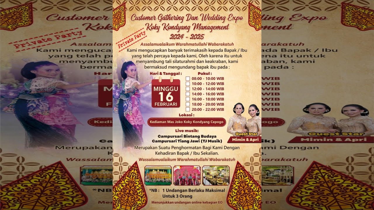 LIVE TJ MUSIK - WEDDING EXPO KOKY KONDYANG MANAGEMENT 2025 | BINTANG BUDAYA - APRI MIMIN