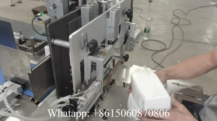 Semi automatic twin pile facial tissue and dinner napkin paper packing machine