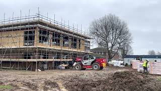 The forklift moving timber in the construction site 🚧🔨🧱🔩4k Video