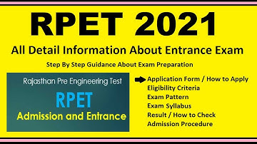 RPET 2021 - Notification, Dates, Application, Eligibility, Admit Card, Pattern, Syllabus, Result