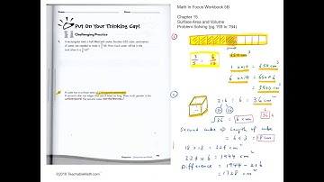 MIF Workbook 5B Solutions Chapter 15 Surface Area and Volume Pg193 to 194