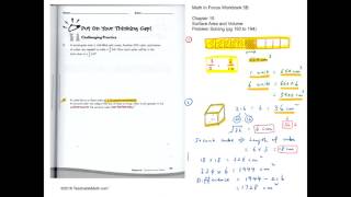 MIF Workbook 5B Solutions Chapter 15 Surface Area and Volume Pg193 to 194